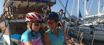 Our guide on a bike & sail trip in Greece shares directions for the day